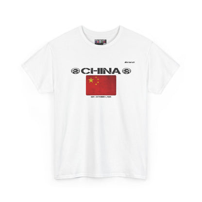 China flag t-shirt in White — premium cotton, Nordenatt