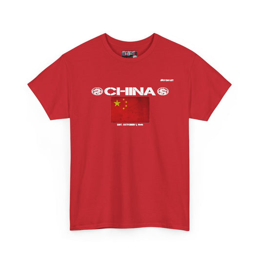 China flag t-shirt in Red — premium cotton, Nordenatt