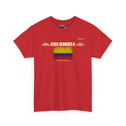 Colombia flag t-shirt in Red — premium cotton, Nordenatt
