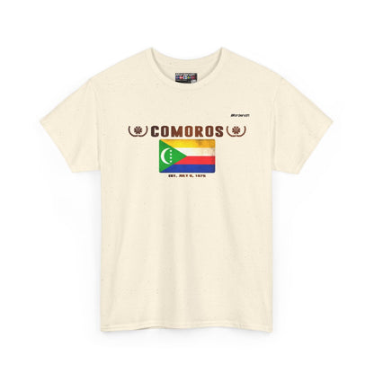 Comoros flag t-shirt in Natural — premium cotton, Nordenatt