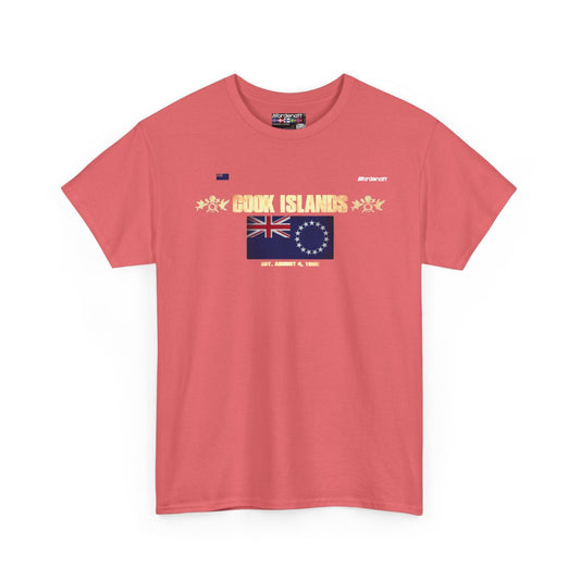 Cook Islands flag t-shirt in Coral Silk — premium cotton, Nordenatt