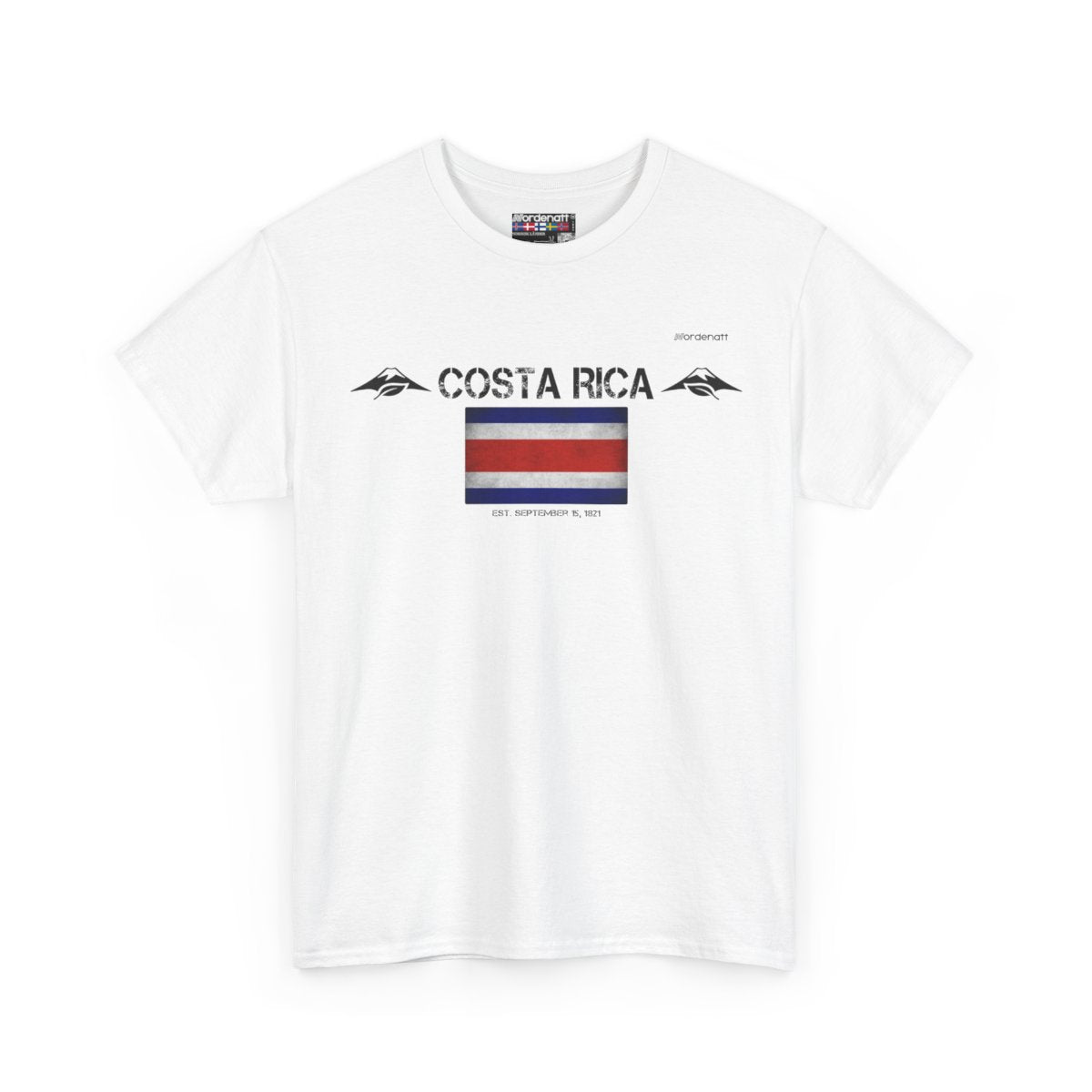Costa Rica flag t-shirt in White — premium cotton, Nordenatt