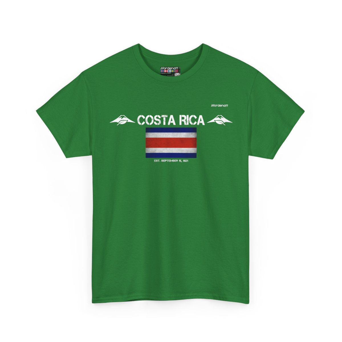 Costa Rica flag t-shirt in Turf Green — premium cotton, Nordenatt