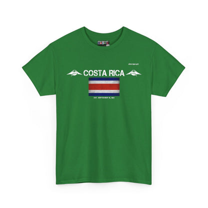 Costa Rica flag t-shirt in Turf Green — premium cotton, Nordenatt