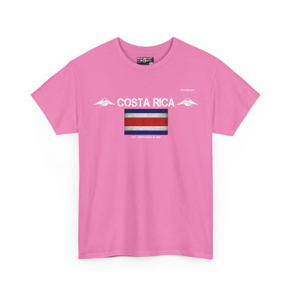 Costa Rica flag t-shirt in Azalea — premium cotton, Nordenatt