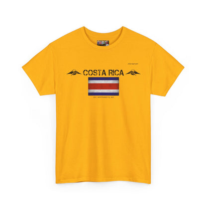 Costa Rica flag t-shirt in Gold — premium cotton, Nordenatt