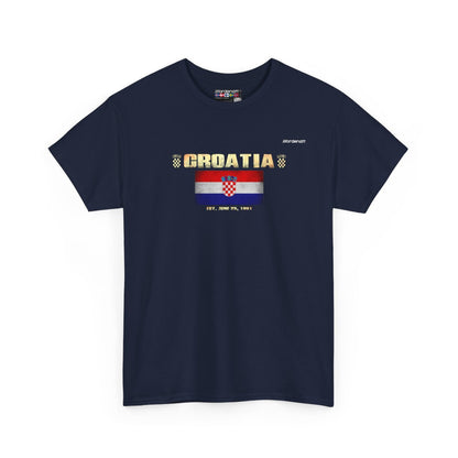Croatia flag t-shirt in Navy — premium cotton, Nordenatt
