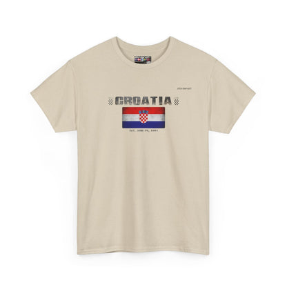 Croatia flag t-shirt in Sand — premium cotton, Nordenatt