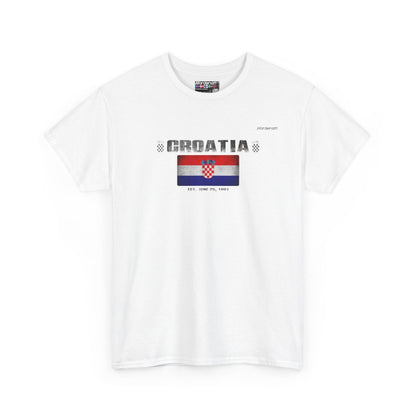 Croatia flag t-shirt in White — premium cotton, Nordenatt