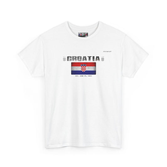 Croatia flag t-shirt in White — premium cotton, Nordenatt