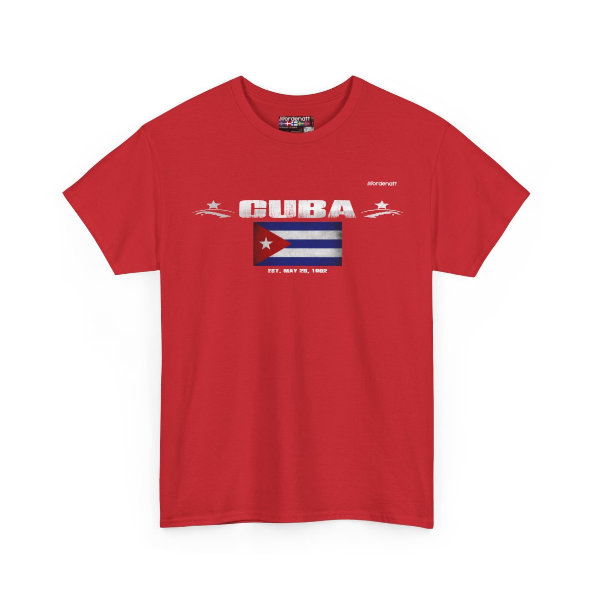 Cuba flag t-shirt in Red — premium cotton, Nordenatt