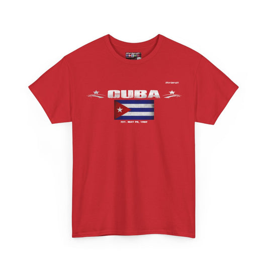 Cuba flag t-shirt in Red — premium cotton, Nordenatt
