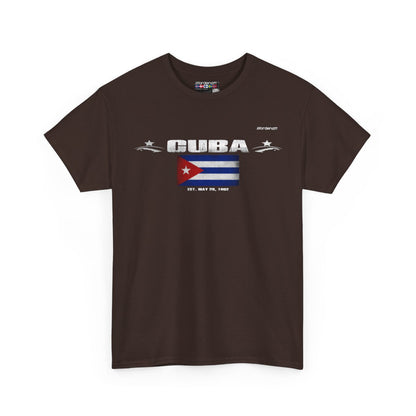 Cuba flag t-shirt in Dark Chocolate — premium cotton, Nordenatt