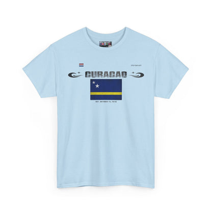 Curacao flag t-shirt in Light Blue — premium cotton, Nordenatt