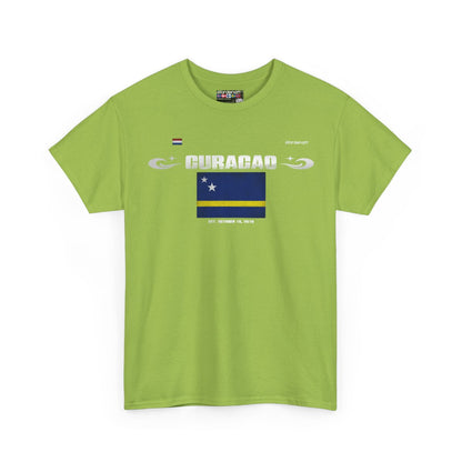 Curacao flag t-shirt in Kiwi — premium cotton, Nordenatt