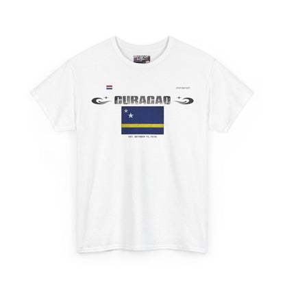 Curacao flag t-shirt in White — premium cotton, Nordenatt