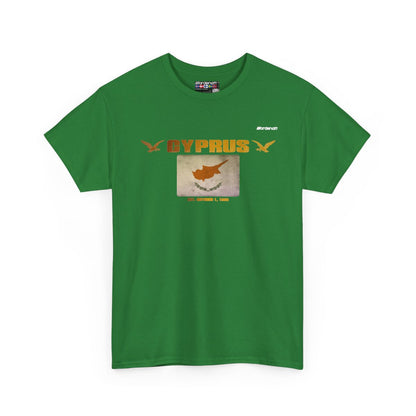 Cyprus flag t-shirt in Turf Green — premium cotton, Nordenatt