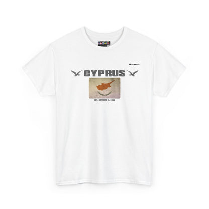 Cyprus flag t-shirt in White — premium cotton, Nordenatt
