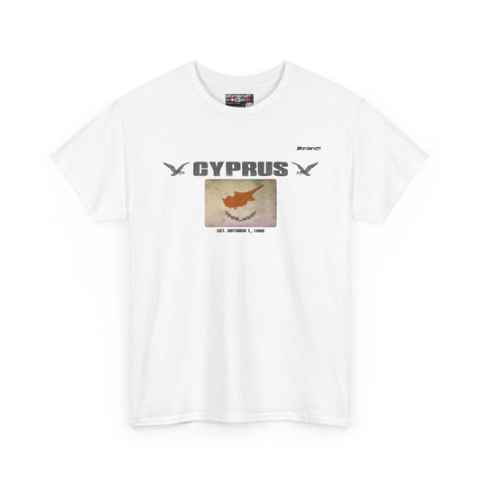Cyprus flag t-shirt in White — premium cotton, Nordenatt