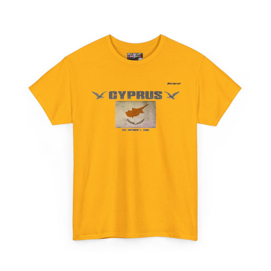 Cyprus flag t-shirt in Gold — premium cotton, Nordenatt
