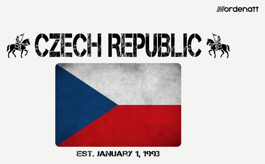 Czech Republic design preview: flag, date and emblem inspiration printed on light t-shirts (Nordenatt)