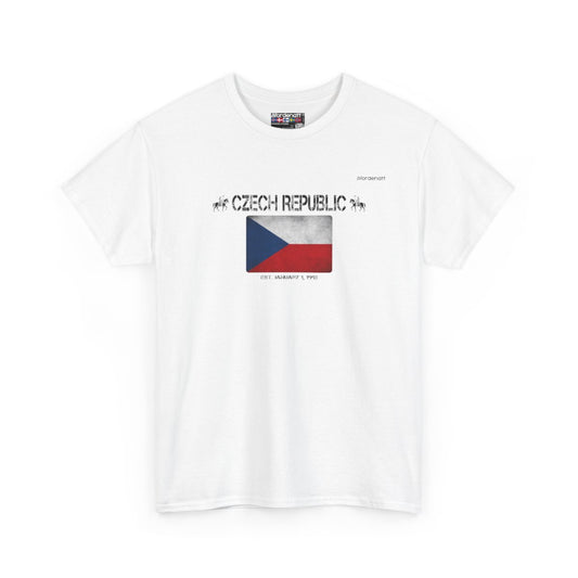 Czech Republic flag t-shirt in White — premium cotton, Nordenatt