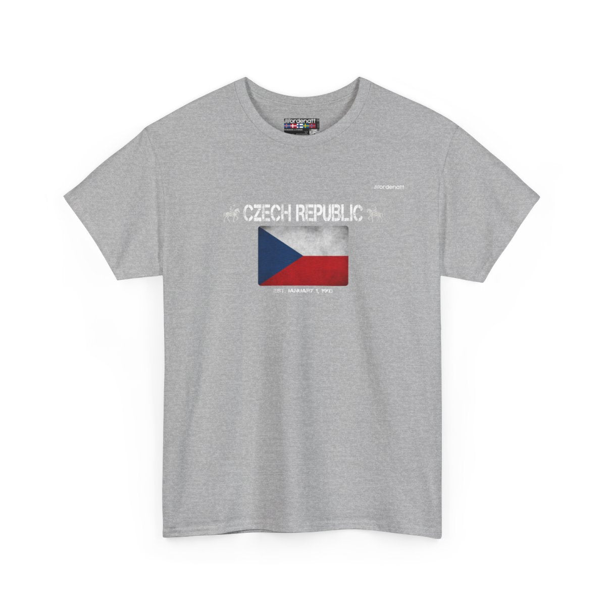 Czech Republic flag t-shirt in Sport Grey — premium cotton, Nordenatt