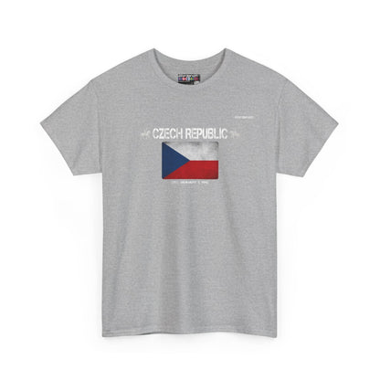 Czech Republic flag t-shirt in Sport Grey — premium cotton, Nordenatt