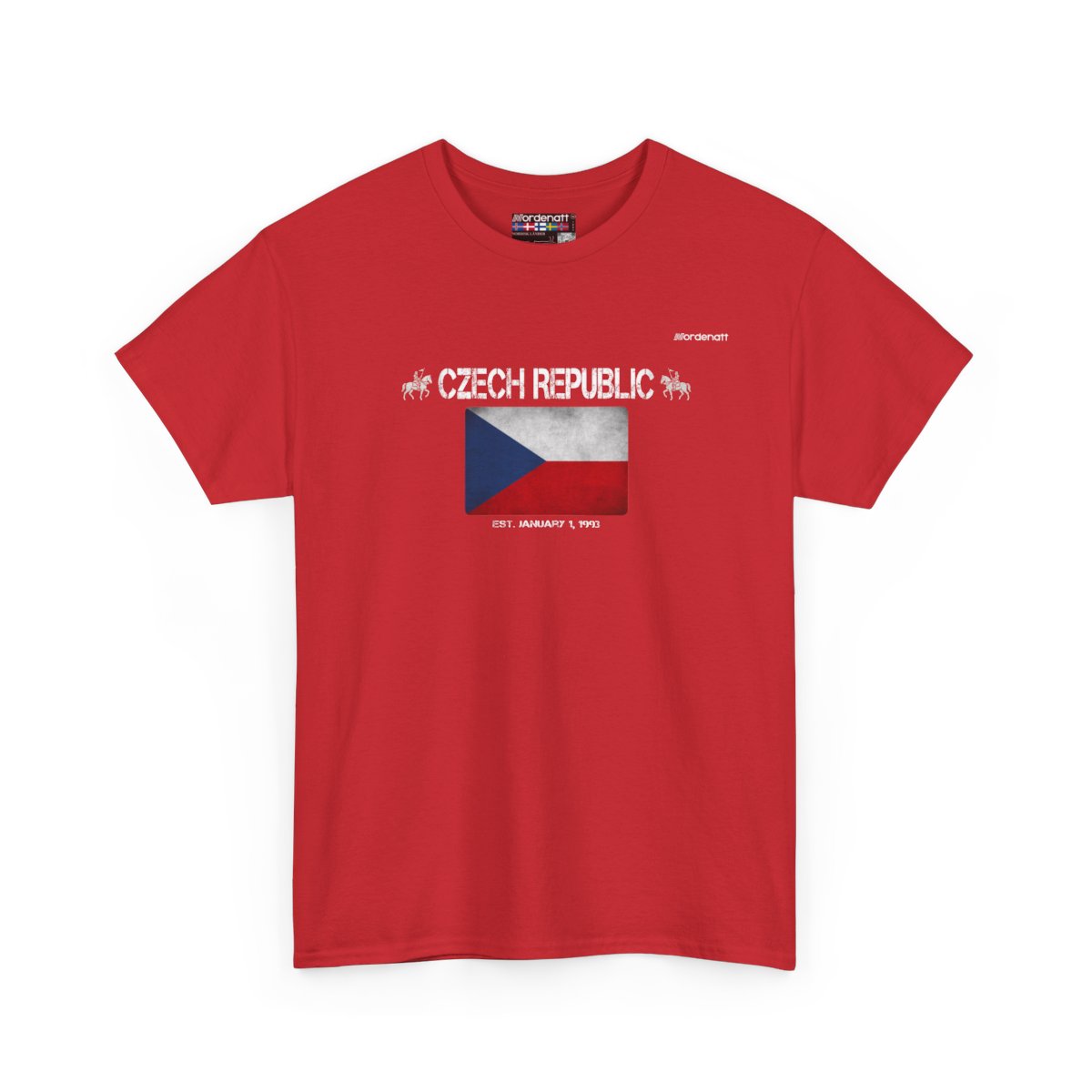 Czech Republic flag t-shirt in Red — premium cotton, Nordenatt
