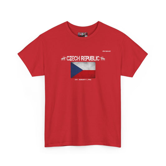 Czech Republic flag t-shirt in Red — premium cotton, Nordenatt