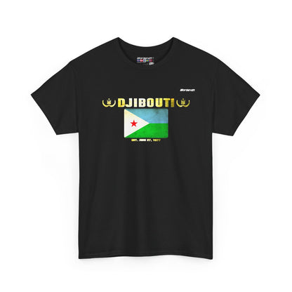 Djibouti flag t-shirt in Black — premium cotton, Nordenatt