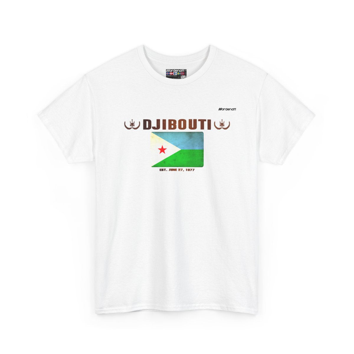 Djibouti flag t-shirt in White — premium cotton, Nordenatt