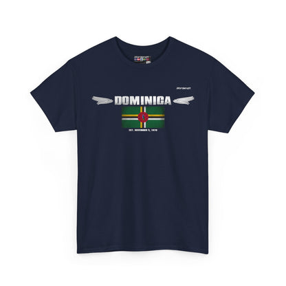 Dominica flag t-shirt in Navy — premium cotton, Nordenatt