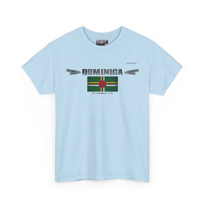 Dominica flag t-shirt in Light Blue — premium cotton, Nordenatt