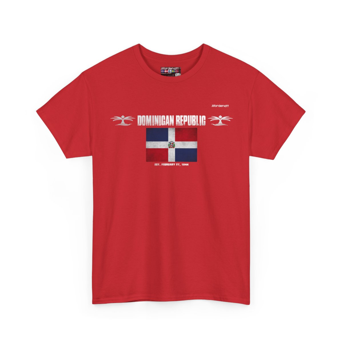 Dominican Republic flag t-shirt in Red — premium cotton, Nordenatt