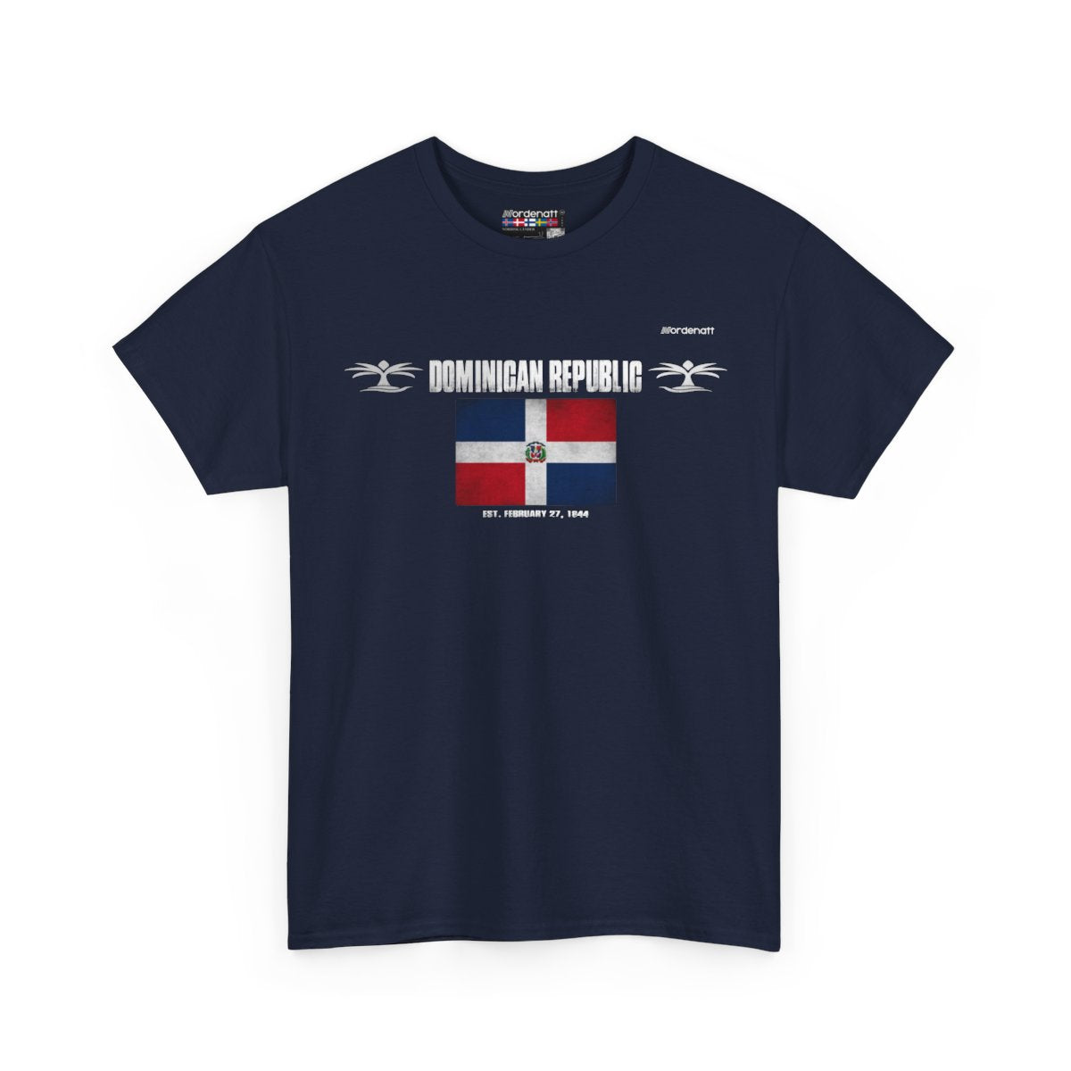 Dominican Republic flag t-shirt in Navy — premium cotton, Nordenatt