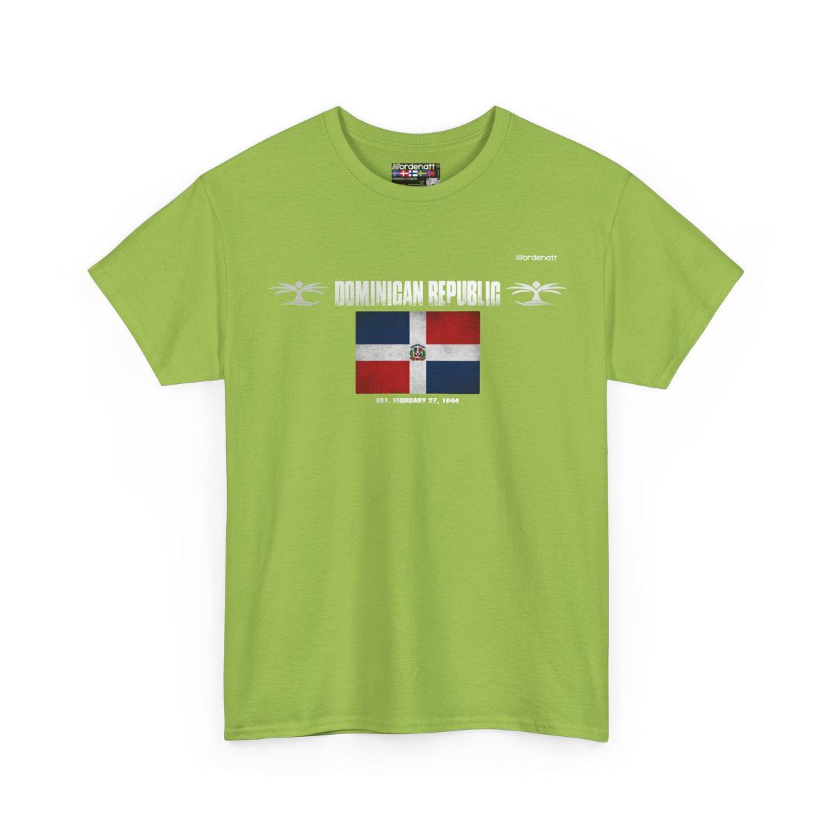 Dominican Republic flag t-shirt in Kiwi — premium cotton, Nordenatt