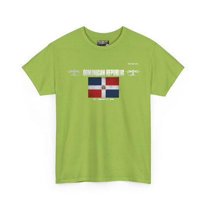 Dominican Republic flag t-shirt in Kiwi — premium cotton, Nordenatt