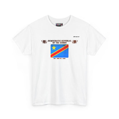 DR Congo flag t-shirt in White — premium cotton, Nordenatt