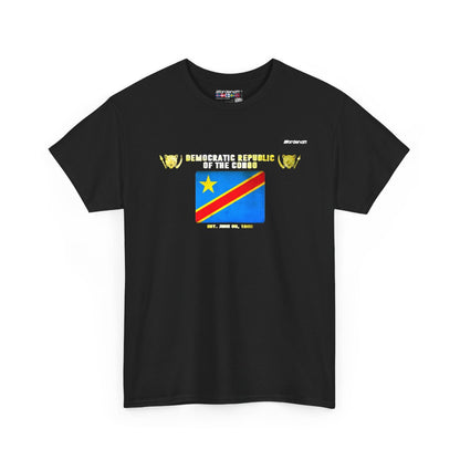 DR Congo flag t-shirt in Black — premium cotton, Nordenatt