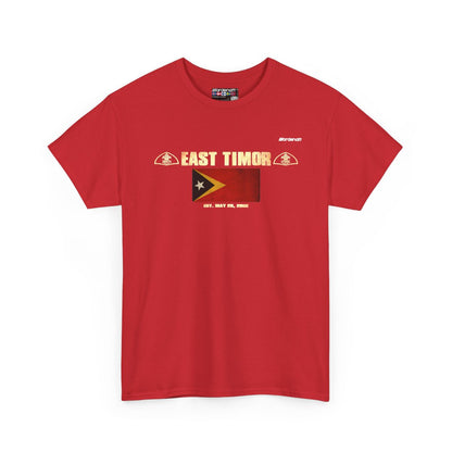 East Timor flag t-shirt in Red — premium cotton, Nordenatt
