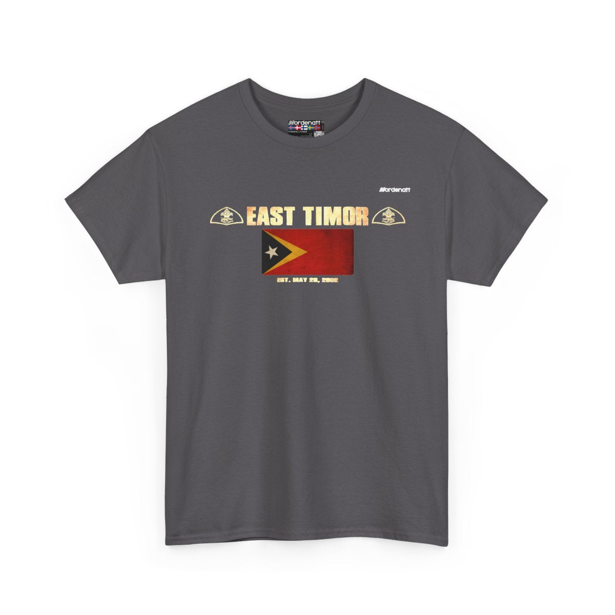 East Timor flag t-shirt in Charcoal — premium cotton, Nordenatt