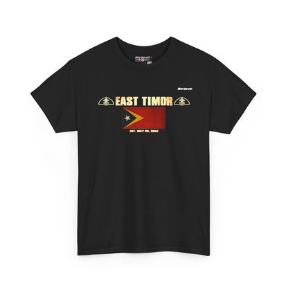 East Timor flag t-shirt in Black — premium cotton, Nordenatt