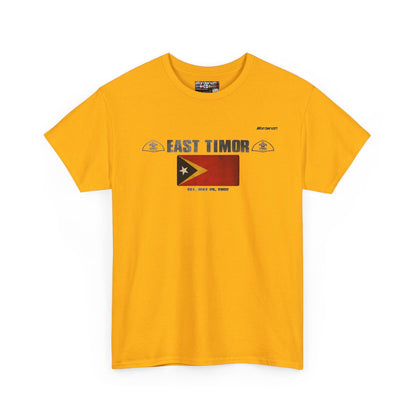 East Timor flag t-shirt in Gold — premium cotton, Nordenatt
