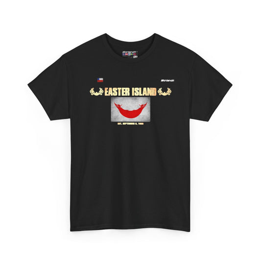 Easter Island flag t-shirt in Black — premium cotton, Nordenatt