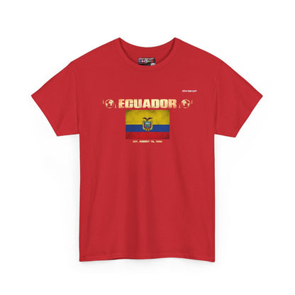 Ecuador flag t-shirt in Red — premium cotton, Nordenatt