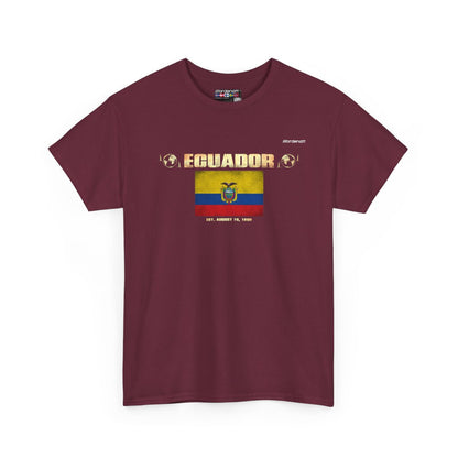 Ecuador flag t-shirt in Maroon — premium cotton, Nordenatt