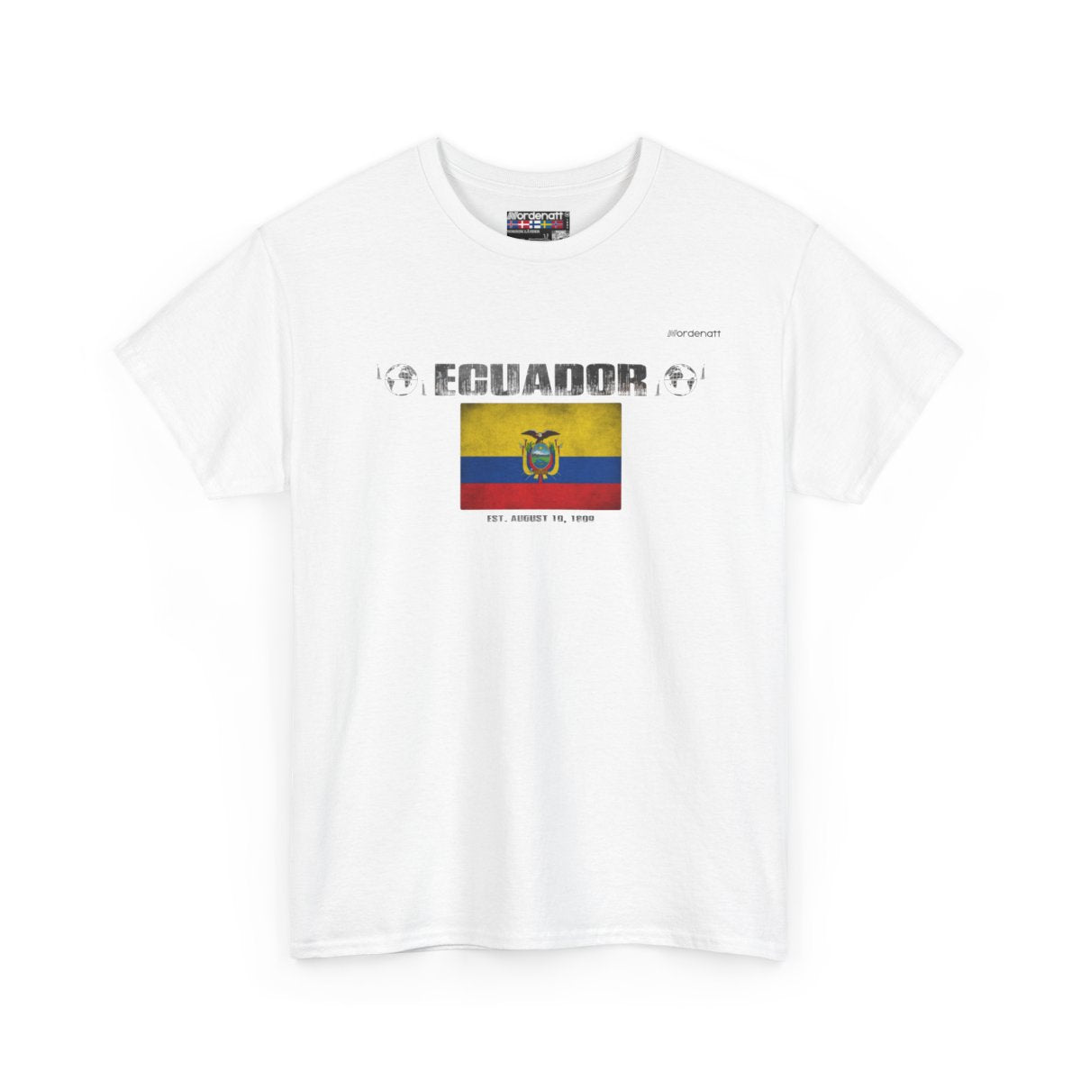 Ecuador flag t-shirt in White — premium cotton, Nordenatt