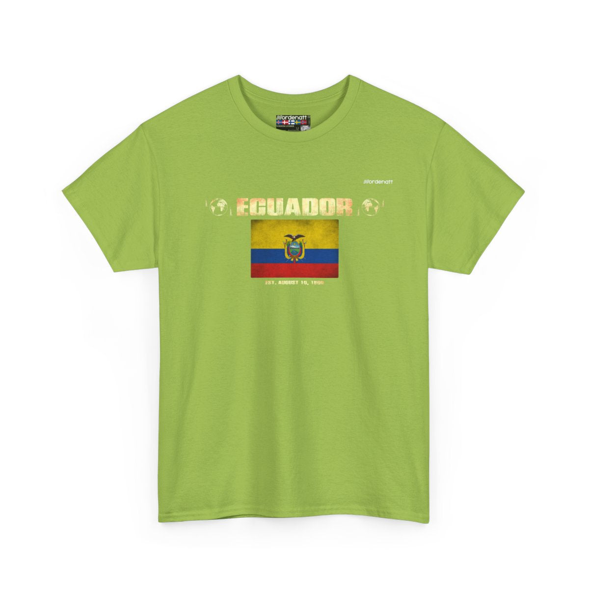 Ecuador flag t-shirt in Kiwi — premium cotton, Nordenatt