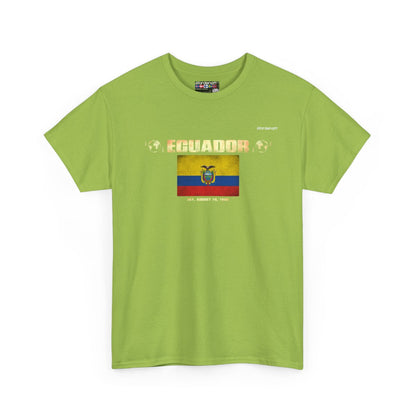 Ecuador flag t-shirt in Kiwi — premium cotton, Nordenatt